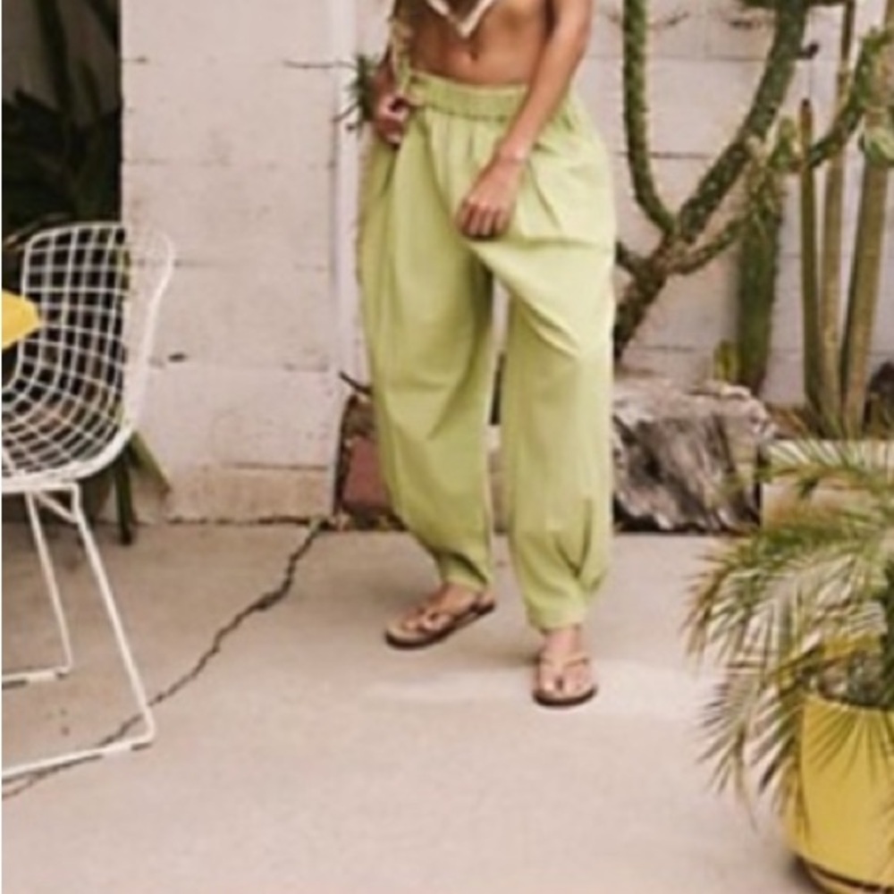 Rare Free People Remi Trousers Celery Green XS